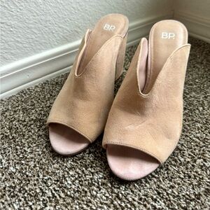 Chunky Nude Mule Heels